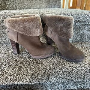 Ugh Faux Fur Heel Boots